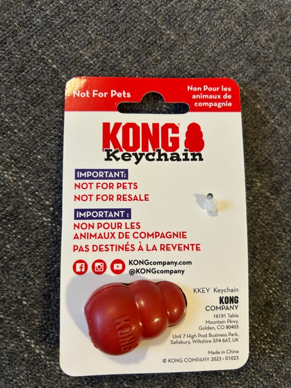 Kong Red Mini Keychain with Silver Hardware - Picture 2 of 2
